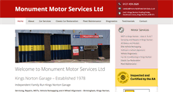 Desktop Screenshot of monumentmotorservices.co.uk